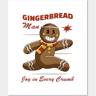 Joyful Gingerbread Man Posters and Art